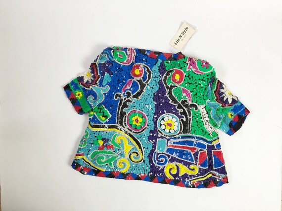 sequin 80s crop jacket statement item deadstock