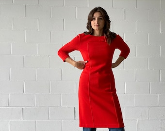 mod red knit sheath dress tomato girl
