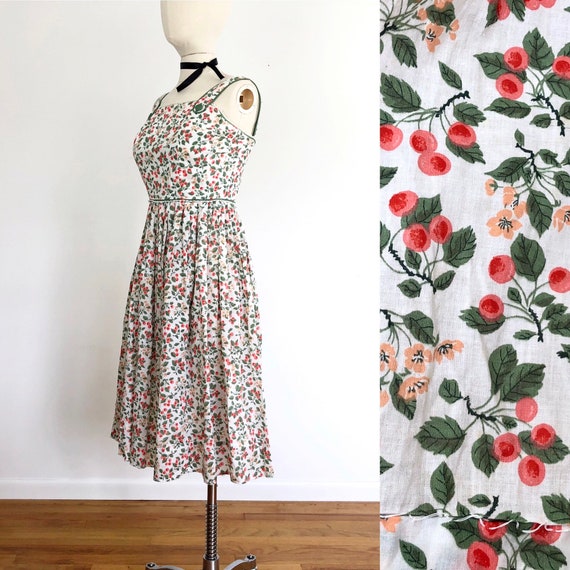 50s floral cotton summer dress
