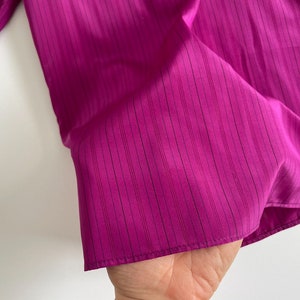 70s retro blouse secretary blouse ruffle collar hot pink image 6