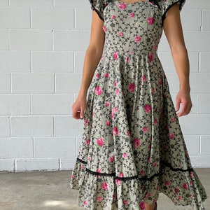 western cotton flare dress vintage floral fit and flare