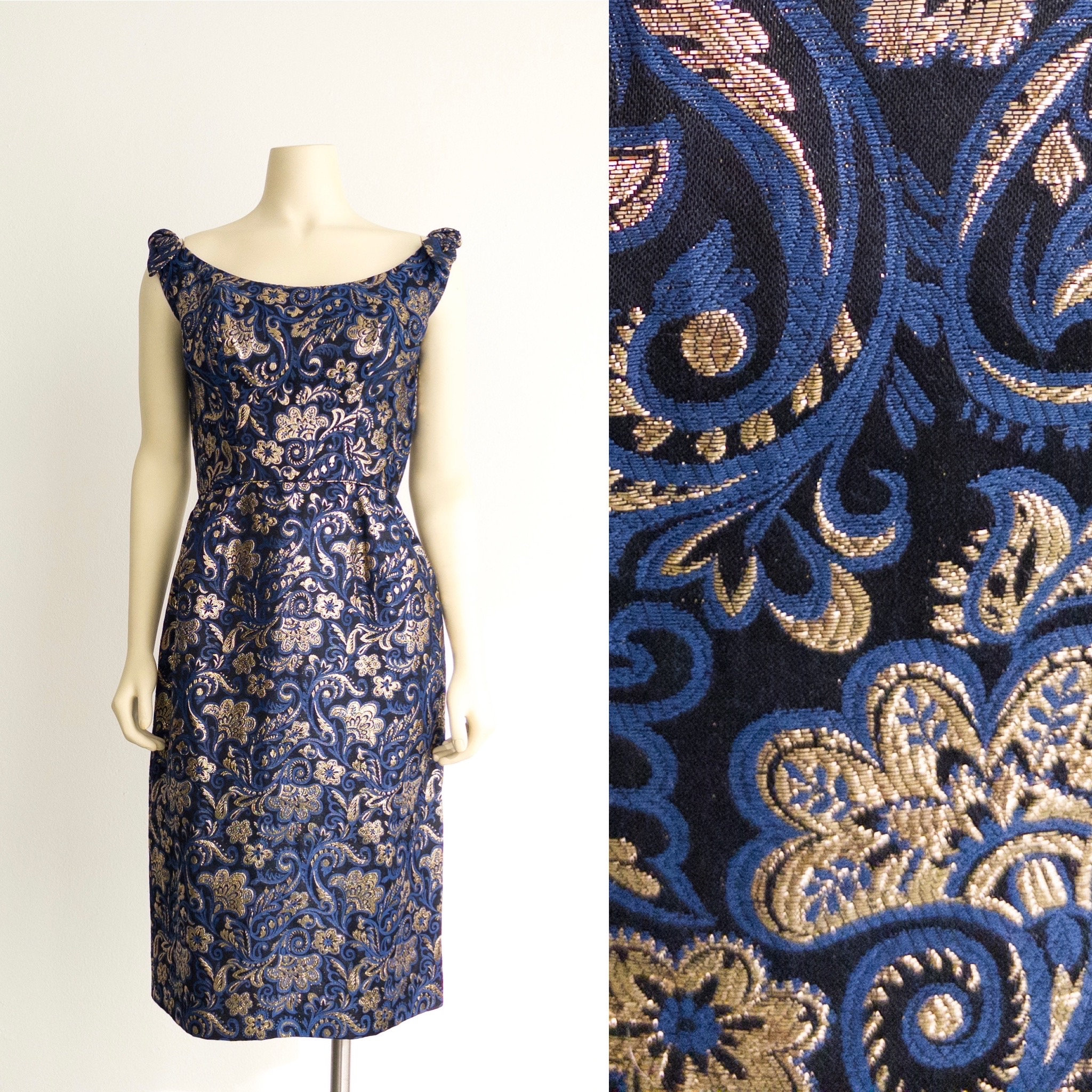Blue Jacquard Dress 