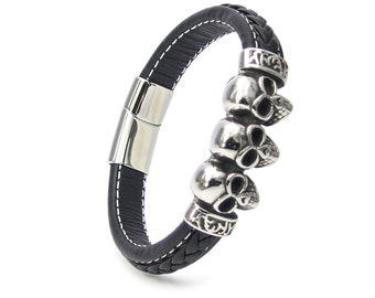 Herren Männer Armband Echt Leder Magnet Surfer Surferarmband geflochten Neu