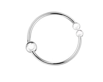 Piercing Ring fake 925 Sterling Silber dünn Hoop Ohrpiercing Lippenring und Nasenpiercing (to stick)