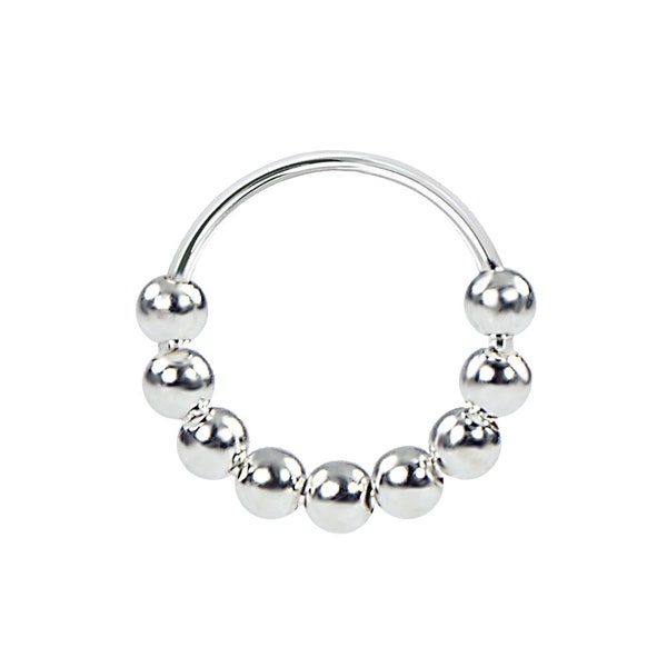 Piercing Ring 925 Sterling Silver Thin Hoop Ear Piercing Lip Ring and Nose Piercing (Ball Closure)