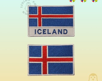 Iceland National Flag Embroidered Iron On Patch Sew On Badge Applique