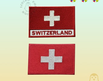 Switzerland National Flag Embroidered Iron On Patch Sew On Badge Applique