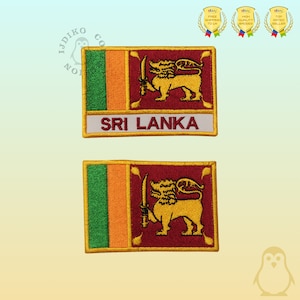 Ferro bordado da bandeira nacional do Sri Lanka em remendo costurado em aplique de crachá