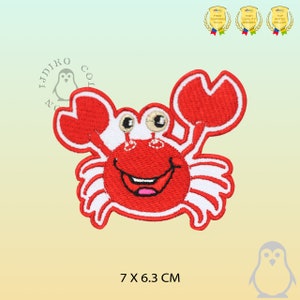 Cute Crab Cartoon Disney Logo Patch Embroidered Iron On Patch Sew On Badge Applique