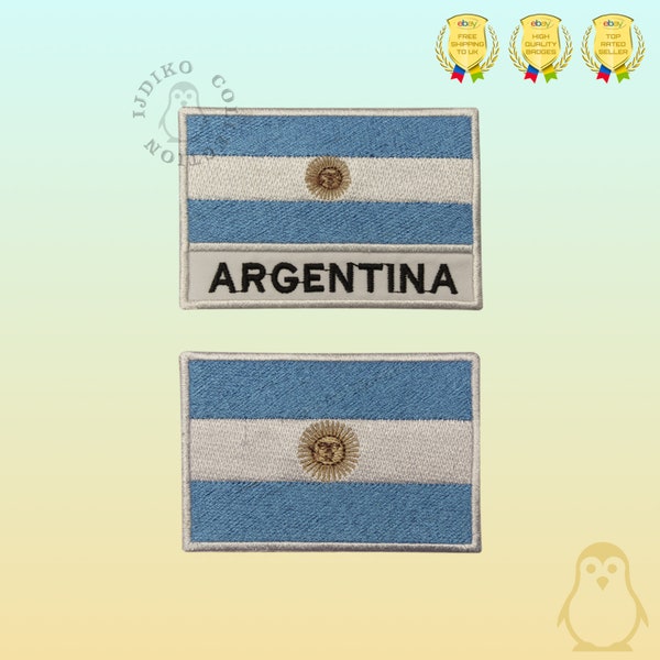 Argentina National Flag Embroidered Iron On Patch Sew On Badge Applique