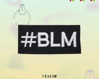 BLM Text Slogan Patch Embroidered Iron On Patch Sew On Badge Applique