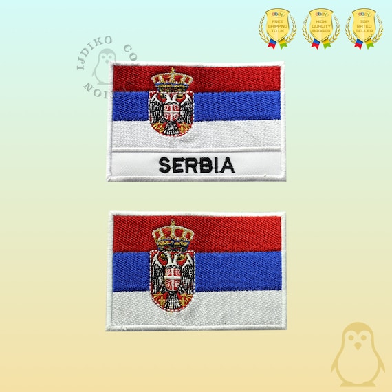 Country Flag Serbia Embroidered Patch | Iron On | Military Airsoft