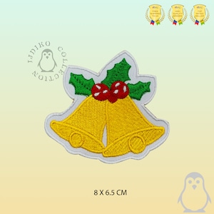 Santa Bells Christmas Patch Embroidered Iron On Patch Sew On Badge Applique