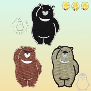 Leuke Beer Cartoon Geborduurd Ijzer op Patch Naaien op badge Applique