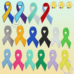 Supports Ribbons Patch Embroidered Iron On Patch Sew On Badge Applique