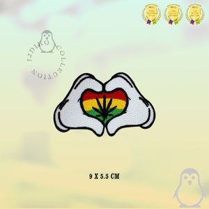Me encanta Rasta Patch bordado de hierro en patch sew on badge applique