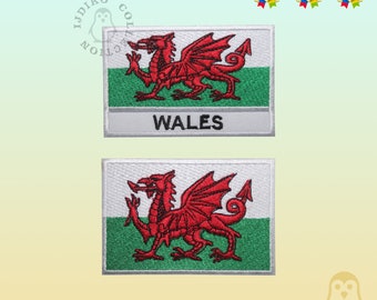 Wales National Flag Embroidered Iron On Patch Sew On Badge Applique