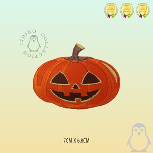 Pumpkin Hollowen Patch Embroidered Iron On Patch Sew On Badge Applique