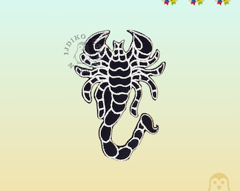 Skorpion Logo Gesticktes Aufnäher zum Aufnähen