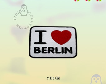 I Love Berlin Patch Embroidered Iron On Patch Sew On Badge Applique