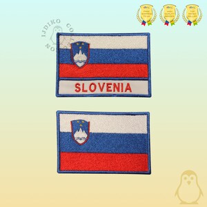 Bandeira nacional da Eslovênia bordada em ferro em remendo costurado em aplique de crachá
