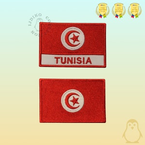 Tunesien Nationalflagge bestickt Eisen auf Patch Nähen auf Abzeichen Applikation