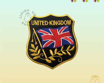 Toppa Con Stemma Reale Dell'Inghilterra, Da Stirare, Ricamata, Con