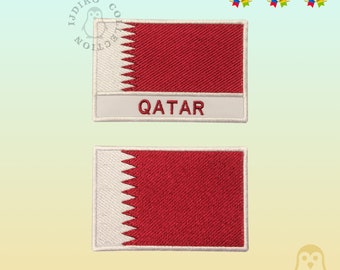 Qatar National Flag Embroidered Iron On Patch Sew On Badge Applique