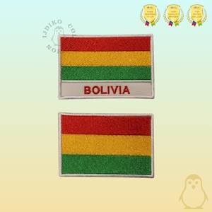 Bandeira nacional da Bolívia bordada em ferro em remendo costurado em aplique de crachá