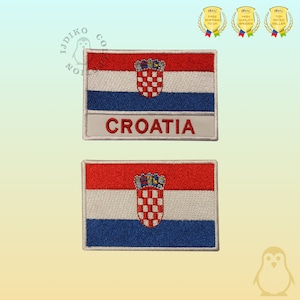 Bandeira nacional da Croácia bordada em ferro em remendo costurado em aplique de crachá