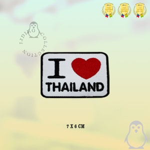 I Love Thailand Patch Embroidered Iron On Patch Sew On Badge Applique