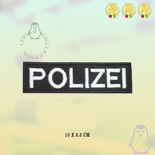POLIZEI Letters Text Slogan Patch Embroidered Iron On Patch Sew On Badge Applique
