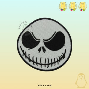 Ball Skull Jack Skull Bikers Halloween Embroidered Iron On Patch Sew On Badge Applique