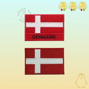 Denmark National Flag Embroidered Iron On Patch Sew On Badge Applique