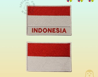 Indonesia National Flag Embroidered Iron On Patch Sew On Badge Applique