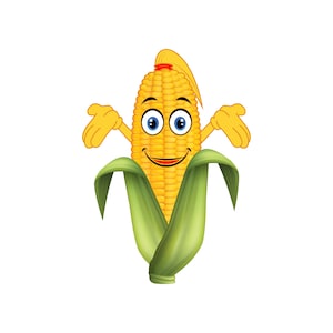 Cute Corn On The Cob Face SVG,Sketch,Handdrawn file,PNG,Cutting file,Cricut,Silhouette,Commercial use,Instant download
