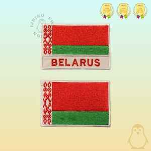 Bandeira nacional da Bielorrússia bordada em ferro em remendo costurado em aplique de crachá