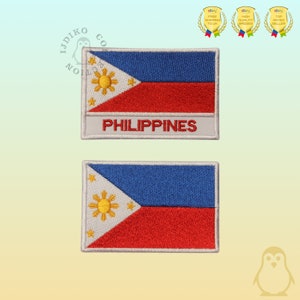 Bandera nacional de Filipinas hierro bordado en parche coser en la insignia Applique
