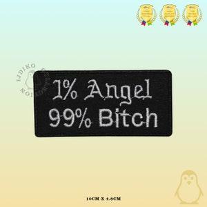 1% angelángel 99 por ciento perra novelty mensajes ciclistas especial bordado hierro en parche coser en insignia Applique