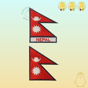 Nepal Nationalflagge bestickt Eisen auf Patch Nähen auf Abzeichen Applikation