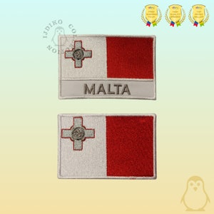 Malta National Flag Embroidered Iron On Patch Sew On Badge Applique