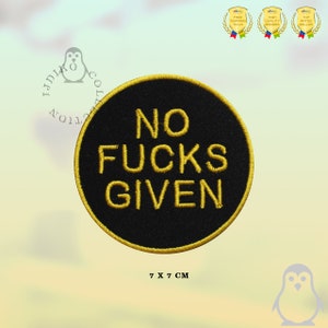 No Fucks Given Circle Patch Broderad Stryk-på-lapp Sy-på-märke Applikation