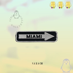 Miami Arrow Patch Embroidered Iron On Patch Sew On Badge Applique