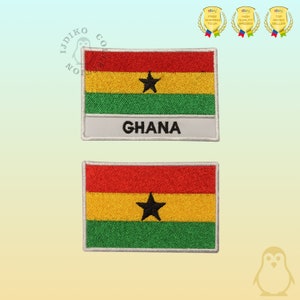 Ghana Nationalflagge bestickt Eisen auf Patch Nähen auf Abzeichen Applikation