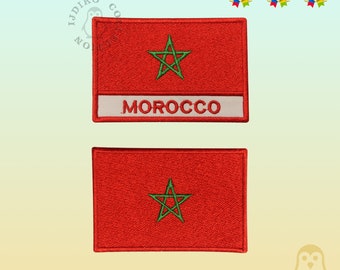 Morocco National Flag Embroidered Iron On Patch Sew On Badge Applique