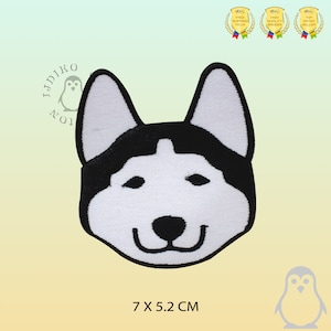 Cute Husky Face Cartoon Disney Logo Patch Embroidered Iron On Patch Sew On Badge Applique