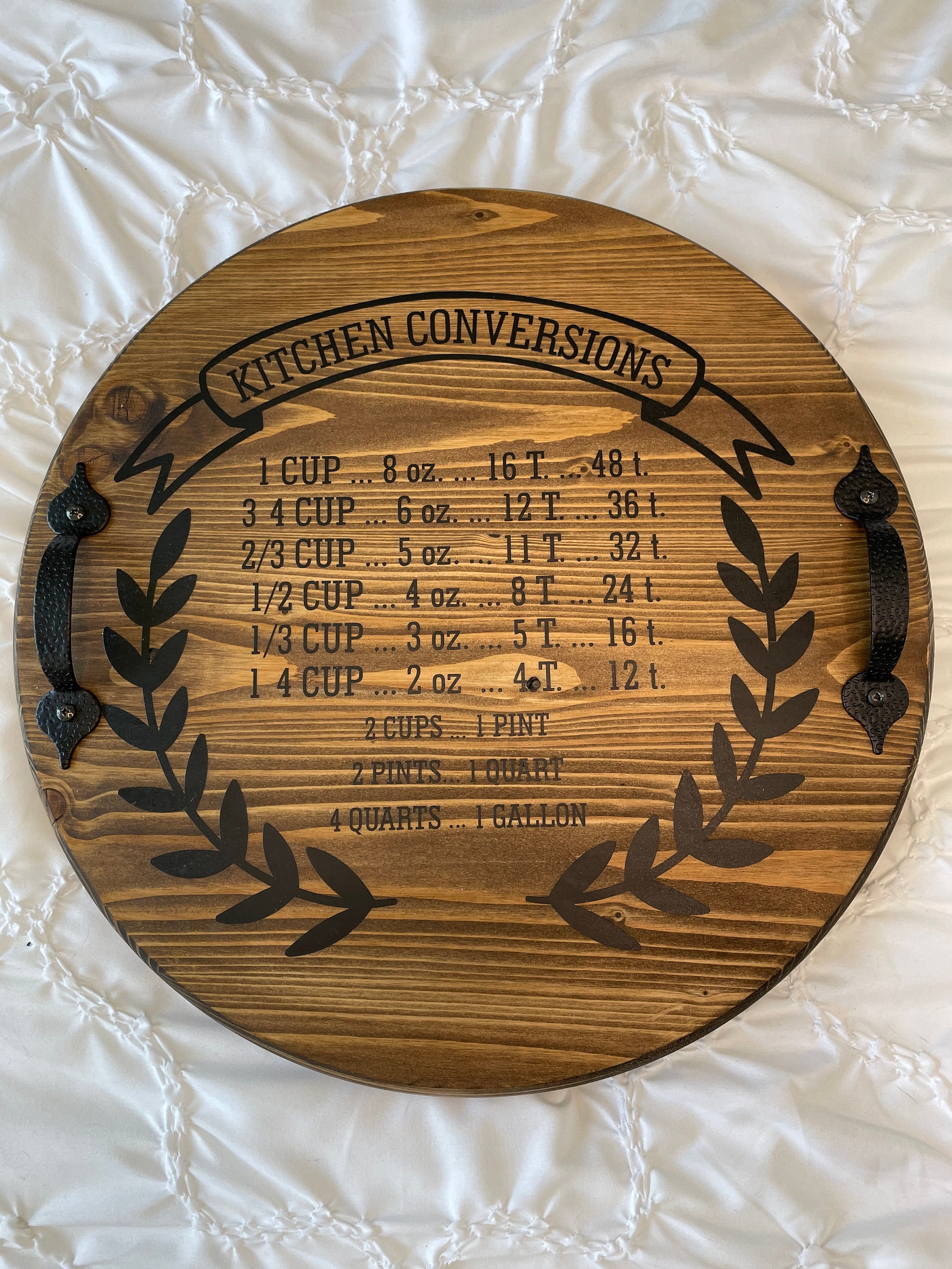 Kitchen Lazy Susan Conversion Chart Tray - Etsy