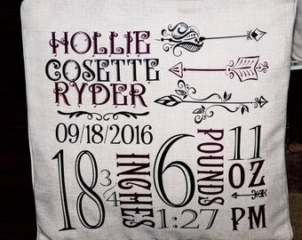 Download Birth Announcement Pillow Svg Etsy