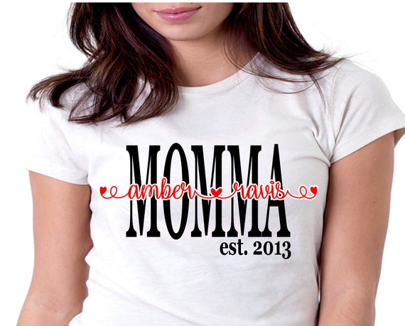 Mother's Day MOMMA Shirt svg png design file | Etsy