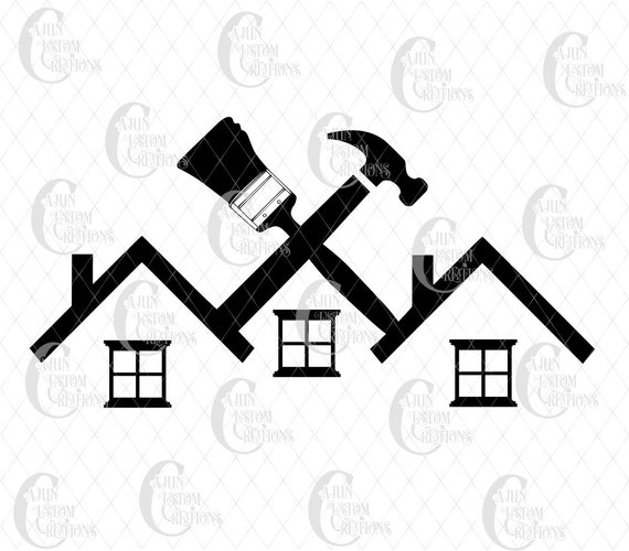 Download Logo Design Roofer Construction Company Painter Etsy